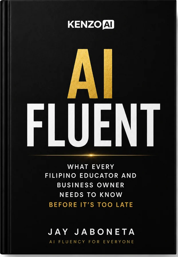 AI Fluent book cover by Jay Jaboneta — What Every Filipino Educator and Business Owner Needs to Know Before It's Too Late